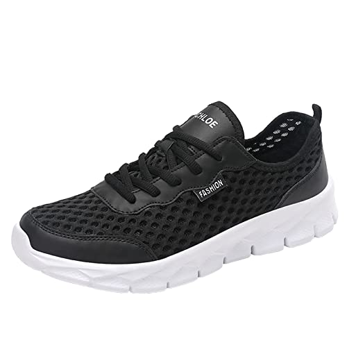 Mesh Sportschuhe Herren Atmungsaktiv Weiche Unterseite Sportschuhe Rutschfeste Outdoor Wanderschuhe Bequeme Slip On Jogging Turnschuhe Leichte Freizeitschuh Low-Top Arbeitsschuhe, weiß, 39 2/3 EU von Generisch