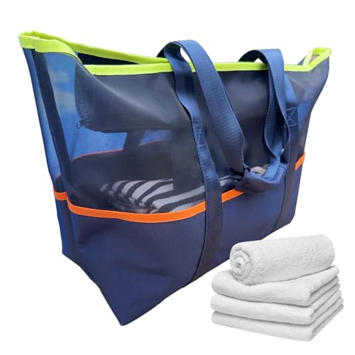 Mesh Strandtasche Für Damen - Sommertasche - Wasserdichte Handtasche Für Arbeit Fitness Reisen Einkaufen Urlaub Pool Schuhe Handtücher von Generisch
