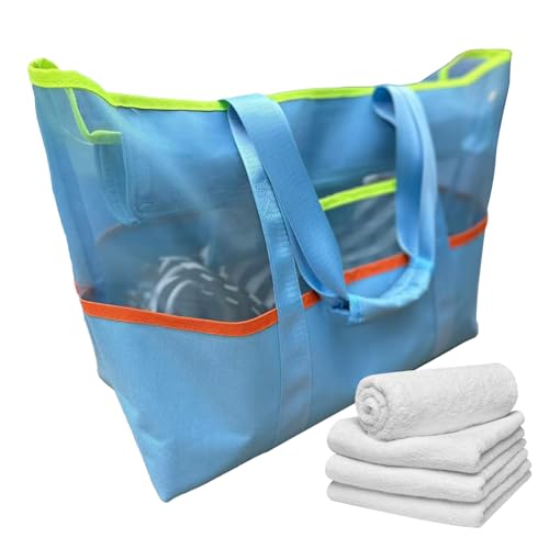 Mesh tasche Für Damen, Reise Handtasche, Wasserdichte Handtasche Für Arbeit Fitness Reisen Einkaufen Urlaub Pool Schuhe Handtücher von Generisch