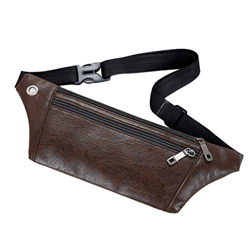 Messenger-Hüfttasche, Einzeltasche, Herren, Tasche, Telefon, Brust, Leder, Hüfttasche, Läufer, Trinkgürtel, Hüfttasche für Damen, coffee, Einheitsgröße von Generisch