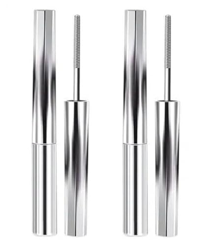 ﻿ Metal Mascara Wasserfest Schwarz | 2 stück Borstenlose Wimperntusche Mit Metallstab | Abwaschbare Mascara Mit Metallbürste | Langanhaltende Mascaras Zur Verlängerung Und Volumengebung Der Wimpern von Generisch