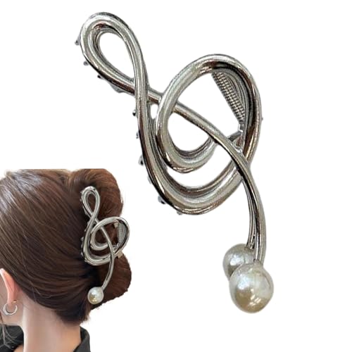 Metal Treble Clef Claw Clip | Hair With Pearl,Non Slip Hairpins, Fancy Musical Score Strong Hairpins For Women Girlsshape And Provides A Stylish Grip von Generisch