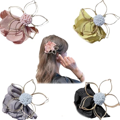 Metall-Haarspangen für Damen, niedliche Haarspangen, Blumenclips für Haar, kleine Haarspangen für Damen, Metall-Klauenclips für dickes Haar (A + B + C + D) von Generisch