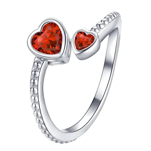 Metall Ringe Set Geburtssteine Angst Dekompression Rotierender Ring Dekompressionsring Geburtstagsgeschenk für Sie Minimalistischer Kristallring Geburtssteine Strassring Einstellbare (A, One Size) von Generisch