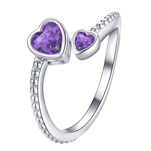 Metall Ringe Set Geburtssteine Angst Dekompression Rotierender Ring Dekompressionsring Geburtstagsgeschenk für Sie Minimalistischer Kristallring Geburtssteine Strassring Einstellbare (B, One Size) von Generisch