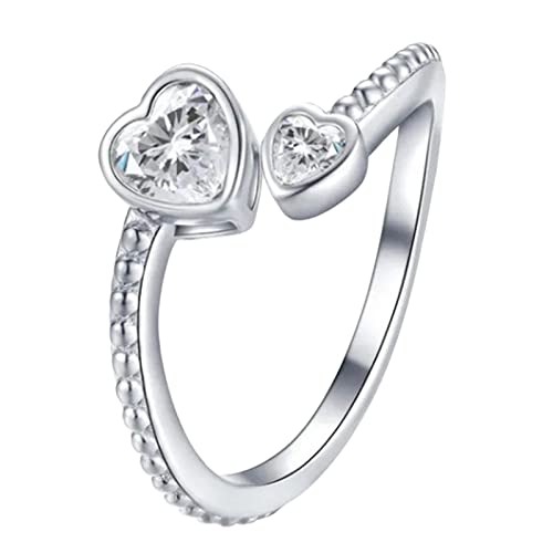 Metall Ringe Set Geburtssteine Angst Dekompression Rotierender Ring Dekompressionsring Geburtstagsgeschenk für Sie Minimalistischer Kristallring Geburtssteine Strassring Einstellbare (D, One Size) von Generisch