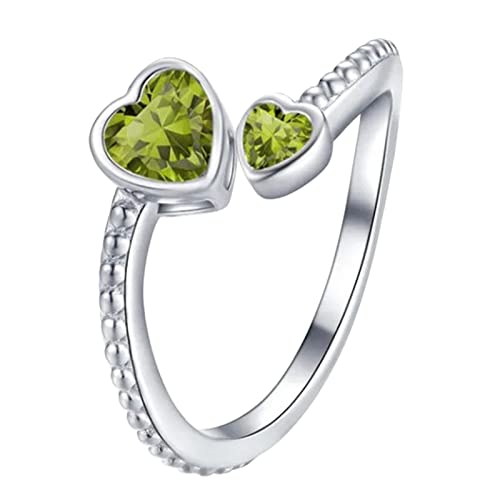 Metall Ringe Set Geburtssteine Angst Dekompression Rotierender Ring Dekompressionsring Geburtstagsgeschenk für Sie Minimalistischer Kristallring Geburtssteine Strassring Einstellbare (H, One Size) von Generisch