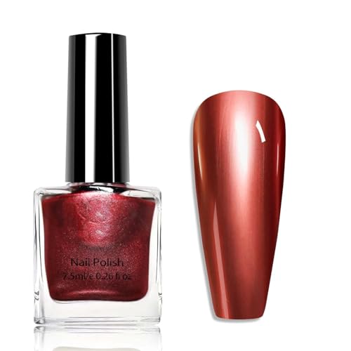 Metallspiegel Nagellack, Metallic nagellack, Nail Art Polish, Langanhaltender Nagellack Mit Hochglanz Finish, Wunderschöne Reflektierende Maniküre Nagellacke (D) von Generisch