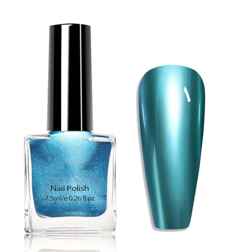 Metallspiegel Nagellack, Metallic nagellack, Nail Art Polish, Langanhaltender Nagellack Mit Hochglanz Finish, Wunderschöne Reflektierende Maniküre Nagellacke (J) von Generisch