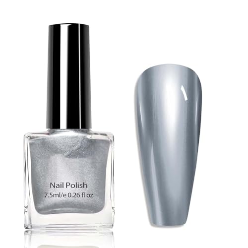 Metallspiegel Nagellack, Metallic nagellack, Nail Art Polish, Langanhaltender Nagellack Mit Hochglanz Finish, Wunderschöne Reflektierende Maniküre Nagellacke (L) von Generisch