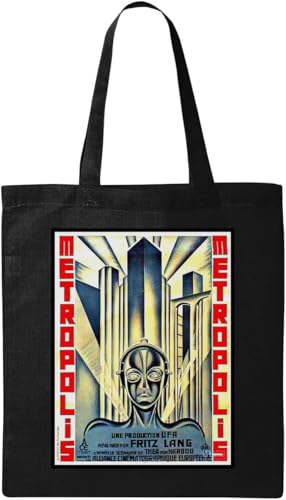 Metropolis Classic German Movie Poster Natural Ecological Cotton Tote Bag Black, Schwarz , Einheitsgröße Metropolis Classic German Movie Poster Natural Ecological Cotton Tote Bag Black, Schwarz , Einheitsgröße von Generisch