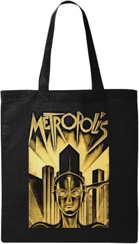 Metropolis Tragetasche, Motiv: Deutsches Kino, Bronze, Poster, Kunst, natürliche ökologische Baumwolle, Schwarz, Schwarz , Einheitsgröße von Generisch