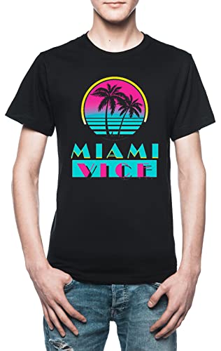 Miami Vice Herren T-Shirt Schwarz von Generisch