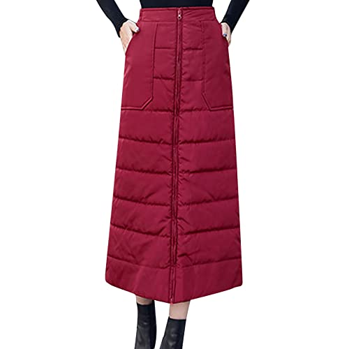 Midi Rock Damen Winter | Winterkleid Damen Lang Elegant | Wickelrock Schwarz Daunenrock Hohe Elastische Taille Maxirock Warme Verdickte Langer Rock Winddichter Thermorock Warm Knielang-Rock Midi Rock Damen Winter | Winterkleid Damen Lang Elegant | Wickelrock Schwarz Daunenrock Hohe Elastische Taille Maxirock Warme Verdickte Langer Rock Winddichter Thermorock Warm Knielang-Rock von Generisch