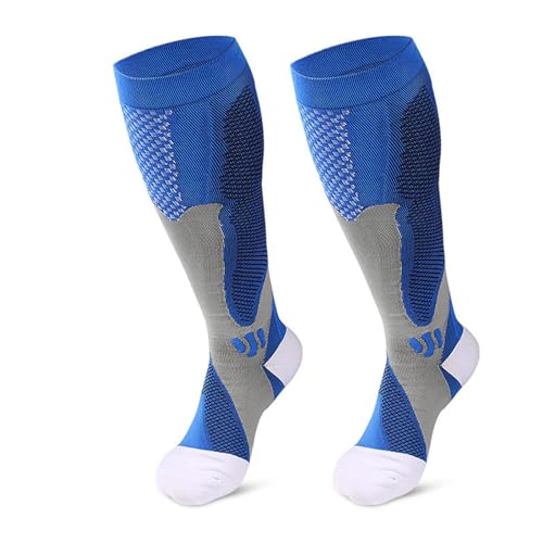 Minasa Kompressionsstrümpfe für schmerzfreie Beine & Füße, Kompressionsstrümpfe für Damen und Herren, Winter Compression Socks, für Sport, Radsport, Fitness etc (Blau, S/M) von Generisch