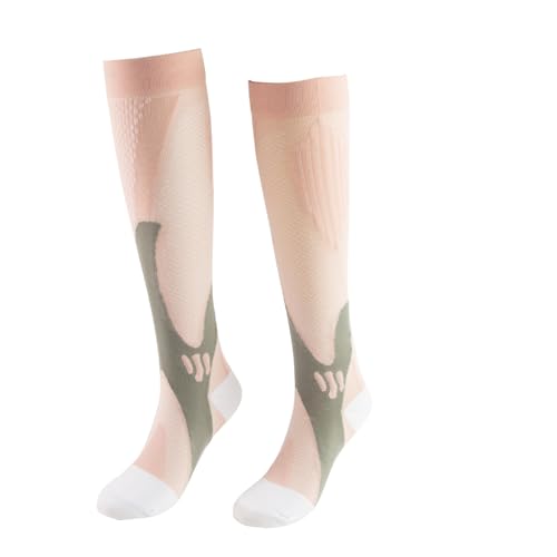 Minasa Kompressionsstrümpfe für schmerzfreie Beine & Füße, Kompressionsstrümpfe für Damen und Herren, Winter Compression Socks, für Sport, Radsport, Fitness etc (Rosa, L/XL) von Generisch