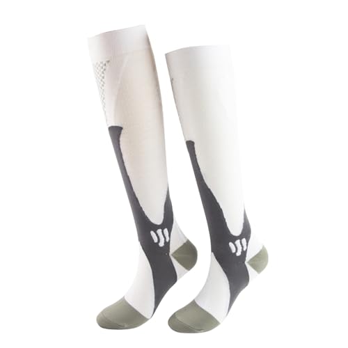 Minasa Kompressionsstrümpfe für schmerzfreie Beine & Füße, Kompressionsstrümpfe für Damen und Herren, Winter Compression Socks, für Sport, Radsport, Fitness etc (Weiß, L/XL) von Generisch