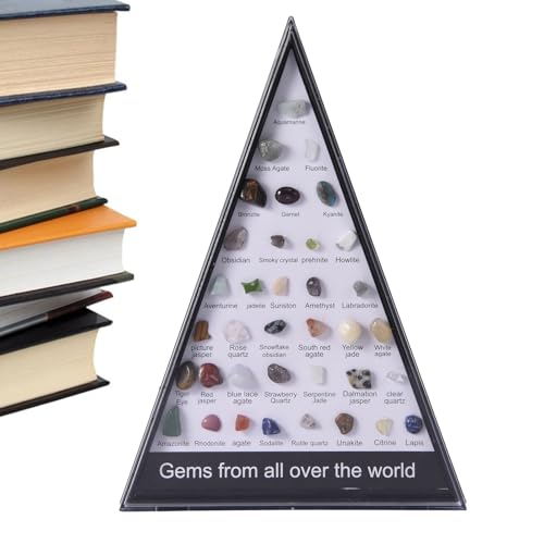 Mineral Edelsteinkit - 36pcs Rock Crystal Educational Collection | Natürliche Edelsteingesteine Sammler Ausstellung, Explorationsaktivität Homeräure -Klassenzimmer, STEM Geology Science Learning Set f von Generisch