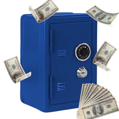 Mini-Geldkassette Mit Schloss - Geldtresor Aus Metall Für Kinder | Geldaufbewahrungsbox Mit Passwort-Rad-Design, Geschenke Für Geburtstag, Weihnachten, Neujahr von Generisch