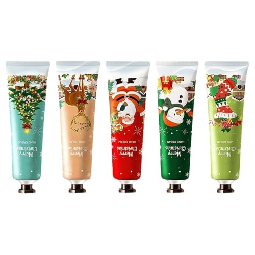 Mini Handcreme Set, 5 Stück Handcreme für Sehr Trockene Rissige Hände, Reisegröße Feuchtigkeitscreme, Kleine Geschenk Pflegecreme für Frauen Männer (5) von Generisch