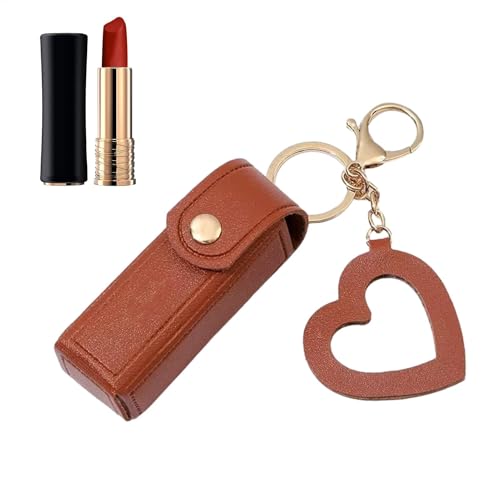 Mini-Lippenstift-Organizer, Tragbares Lippenstift-Etui,Make-up-Reiseetuis - Tragbares PU-Leder, Stilvolles Mini-Lippenstiftetui -Liebesanhänger Für Lippenstift, Lipgloss, Parfüm, Fingernagellack von Generisch