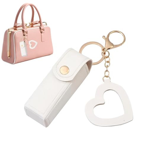 Mini-Lippenstift-Organizer, Tragbares Lippenstift-Etui,Make-up-Reiseetuis - Tragbares PU-Leder, Stilvolles Mini-Lippenstiftetui -Liebesanhänger Für Lippenstift, Lipgloss, Parfüm, Fingernagellack von Generisch
