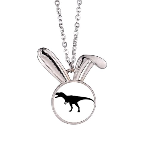 Miniatur-Dinosaurier-B-Hasen-Halskette, Anhänger, Hase, Tierschmuck, Geschenk von Generisch