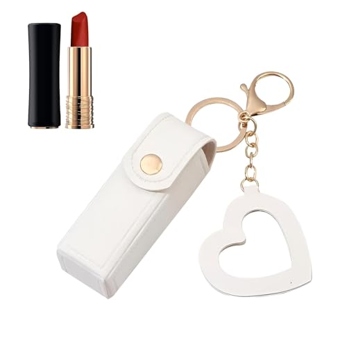 Minies Lippenstift Organizer - Reisekosmetikbeutel | Travel Lippenstiftbehälter, Stilvolle PU Leder Tragbare Minies Lipstick -Hülle Mit Herzheizen, Kompakter Lippenstift -Organisator Zum Neujahr Jubil von Generisch