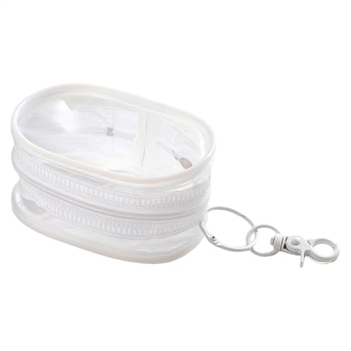 Minii Pouch – Münzgeldbörse, Schlüsselanhänger, transparent, transparent, kleine durchsichtige Geldbörse, Münzbörse mit glatten Reißverschlüssen, transparenter Geldbörse, Schlüsselanhänger, von Generisch