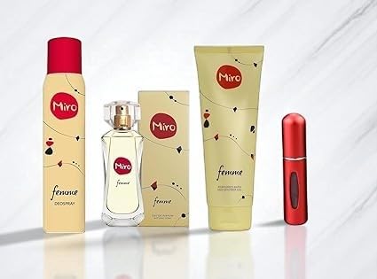 Miro Femme Eau de Parfum 50 ml + Deospray 100 ml + Duschgel 250 ml + 1 eleganter Taschenzerstäuber von Generisch