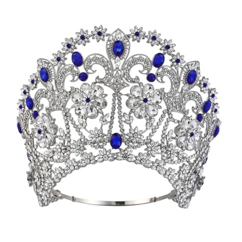Miss Universe Haarkrone Tiara groß Braut Hochzeit Casual Party Zubehör, Kristall Metalllegierung Kristall von Generisch