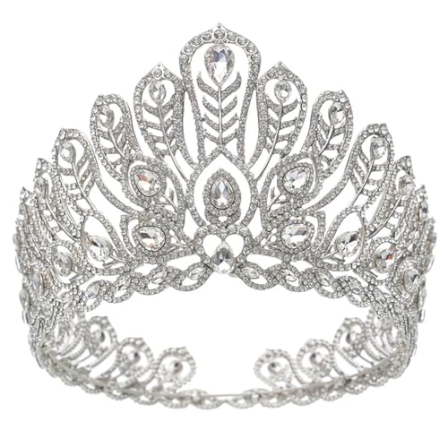 Miss Universe Tiara Queen Große Diadem Brautkrone Festzug Kopfschmuck Braut Hochzeitskleid Haarschmuck Zubehör von Generisch