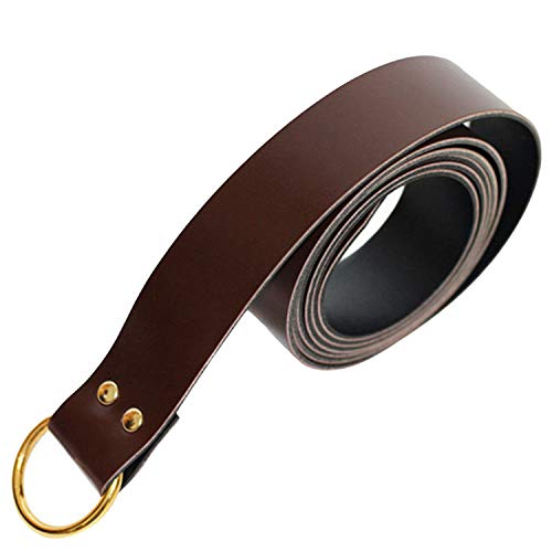 Mittelalterlich Nachstellung Wikinger Schlacht Ritter Gürtel PU-Leder Unisex Nachstellung Wikinger Schlacht Ledergürtel Schwertgürtel Ringgürtel Belt (Braun,One Size) von generisch