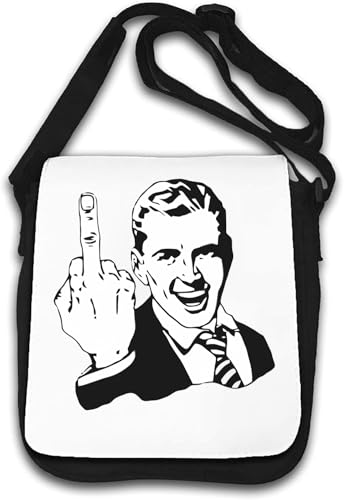 Mittelfinger Internet Meme Umhängetasche weiß von Generisch