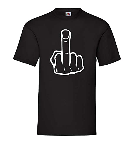 Mittelfinger Männer T-Shirt Schwarz 3XL von shirt84