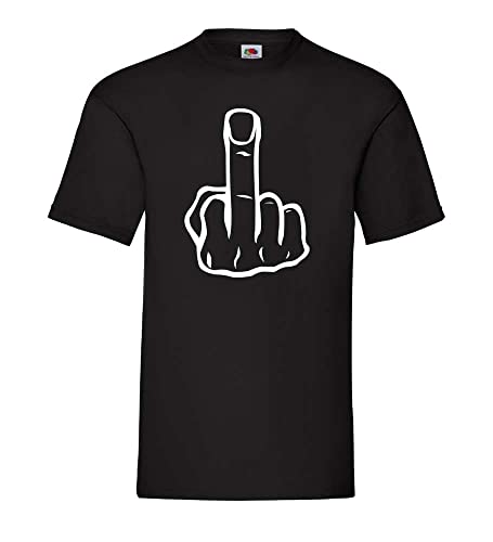 Mittelfinger Männer T-Shirt Schwarz L von shirt84