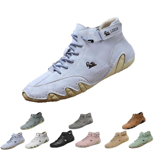 Mivoxa Schuhe Leder Herren, Mivoxa Barfußschuhe, Barfuss Schuhe wasserdichte Und Atmungsaktive Orthopädische (Blau, Erwachsene, 44, Numerisch, EU Schuhgrößensystem, M) von Generisch