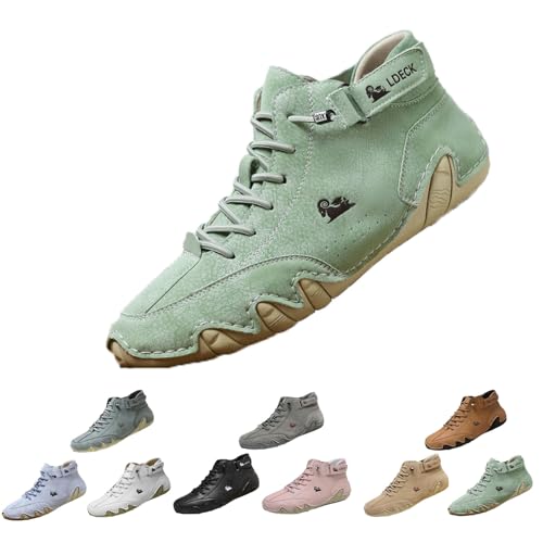 Mivoxa Schuhe Leder Herren, Mivoxa Barfußschuhe, Barfuss Schuhe wasserdichte Und Atmungsaktive Orthopädische (Grün, Erwachsene, 37.5, Numerisch, EU Schuhgrößensystem, M) von Generisch