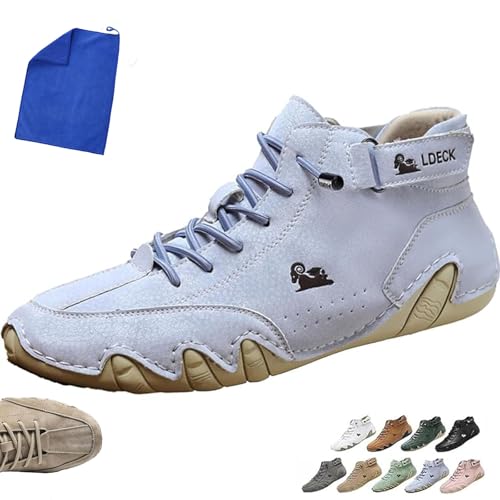 Mivoxa Schuhe Leder Herren BarfußSchuhe Damen Peru Schuhe Leicht Atmungsaktiv Bequeme Und rutschfeste (Blau, Erwachsene, 38, Numerisch, EU Schuhgrößensystem, M) von Generisch