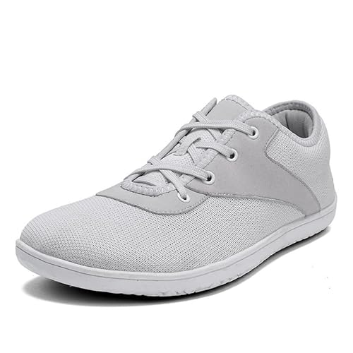 Mode Breitkopf Barfuß Freizeitschuhe Fliegen Gewebe Outdoor Wandern Rutschschutzschuhe Männer und Frauen Breitlaste Wanderschuhe (Hellgrau1,40) von Generisch