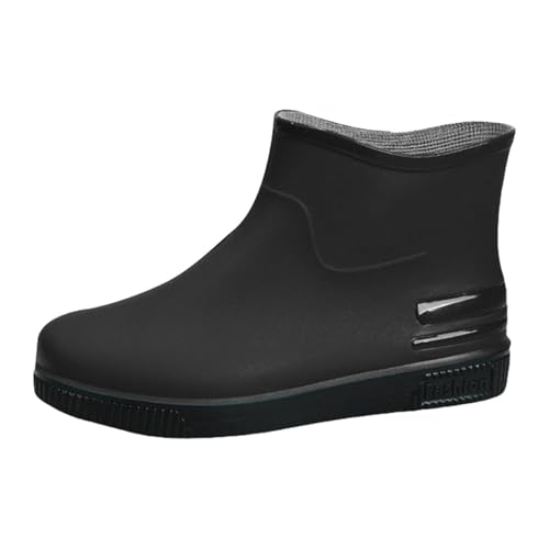Mode Regenschuhe Damen，Mit Flacher Sohle Gummistiefel，Bequem Atmungsaktiv Gartenstiefel，Winddicht Abriebfest Arbeitsschuhe，Rutschsicher Wasserfeste Angelstiefel，Leicht Gummisohlen Regenstiefel von Generisch