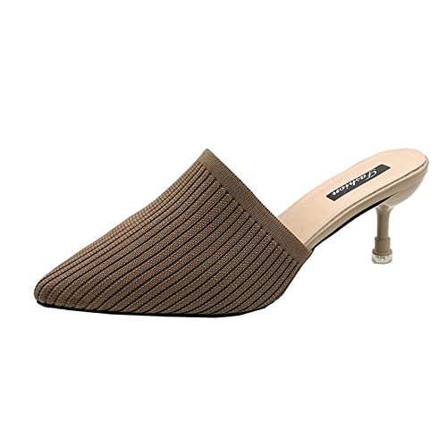 Moderne Damen High Heels Atmungsaktive Sandalen Elegant Design Hohe Absätze Freizeit Schuhe Damen (Khaki, 39) von Generisch