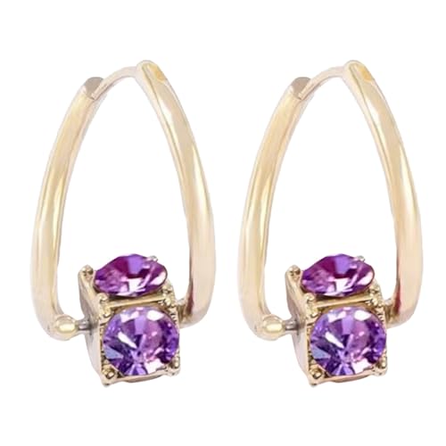 Modisch und exquisit. Design! Hochwertige Ohrringe. Drehbare Zirkon-Ohrclips. Geeignet für Damen, die Geschmack verfolgen. Ohrring-Set mit flacher Rückseite, Einheitsgröße, Zink, Kein Edelstein von Generisch