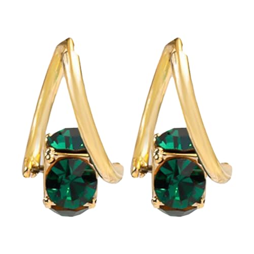 Modisch und exquisit. Design! Hochwertige Ohrringe. Drehbare Zirkon-Ohrclips. Geeignet für Damen, die Geschmack verfolgen. Ohrring-Set mit flacher Rückseite, Einheitsgröße, Zink, Kein Edelstein von Generisch