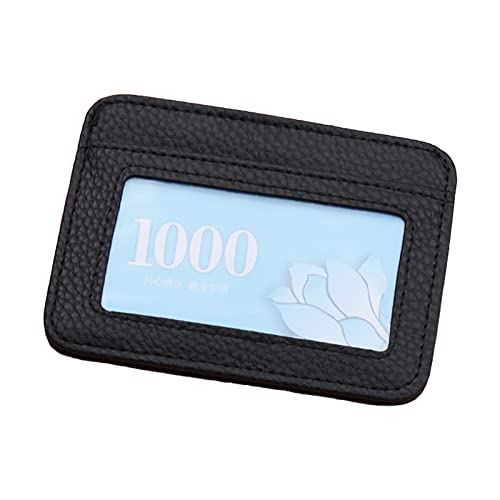 Modische Ausweis-Geldbörse, einfarbig, für Damen und Herren, Kunstleder, mehrere Kartenfächer, Clutch, Reißverschluss, für Damen, Kuhdruck, Schwarz , Einheitsgröße von Generisch