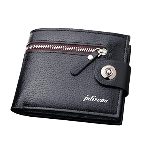 Modische Ausweis-Geldbörse, einfarbig, für Herren, mehrere Kartenfächer, Clutch, für Kinder und Jungen, Alter 5–7 Jahre, Schwarz , Einheitsgröße von Generisch