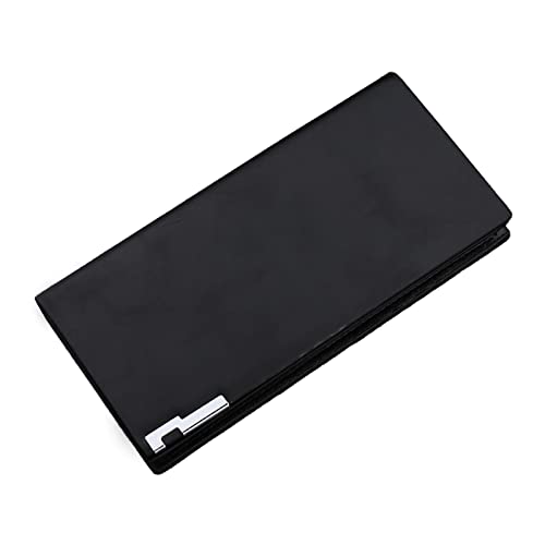 Modische Ausweis-Geldbörse, lang, Kunstleder, einfarbig, offen, mehrere Kartenfächer, Clutch, für Jungen ab 12 Jahren, Schwarz , Einheitsgröße von Generisch