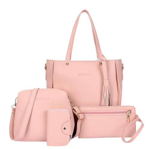 Modische Damen-Handtaschen, Geldbörsen, Schultertaschen, lässige Crossbody-Taschen für Damen und Mädchen, 4-teiliges Set von Generisch