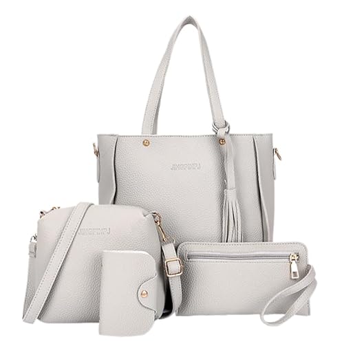 Modische Damen-Handtaschen, Geldbörsen, Schultertaschen, lässige Crossbody-Taschen für Damen und Mädchen, 4-teiliges Set von Generisch