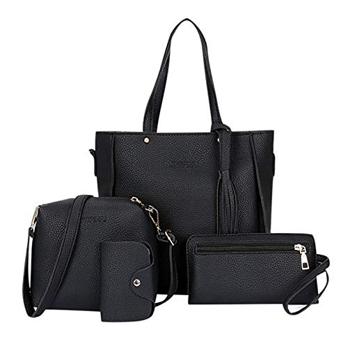 Modische Damen-Handtaschen, Geldbörsen, Schultertaschen, lässige Crossbody-Taschen für Damen und Mädchen, 4-teiliges Set von Generisch